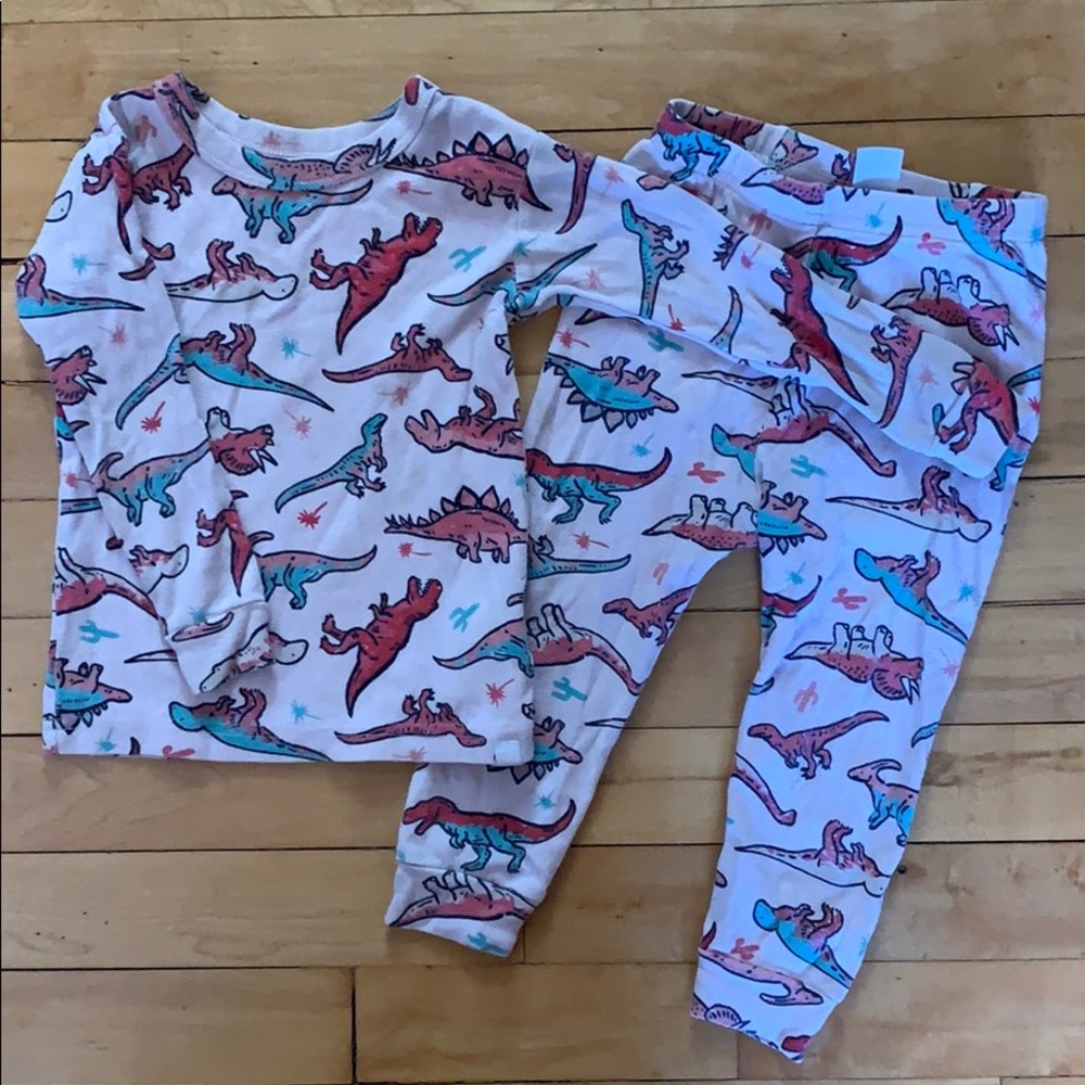Baby Gap Pink Dinosaur Pajamas (18-24m)
